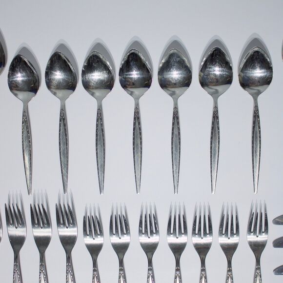 Vintage Mid Century Community Oneida Venetia Stainless Steel Flatware 46 Pieces - Picture 7 of 12